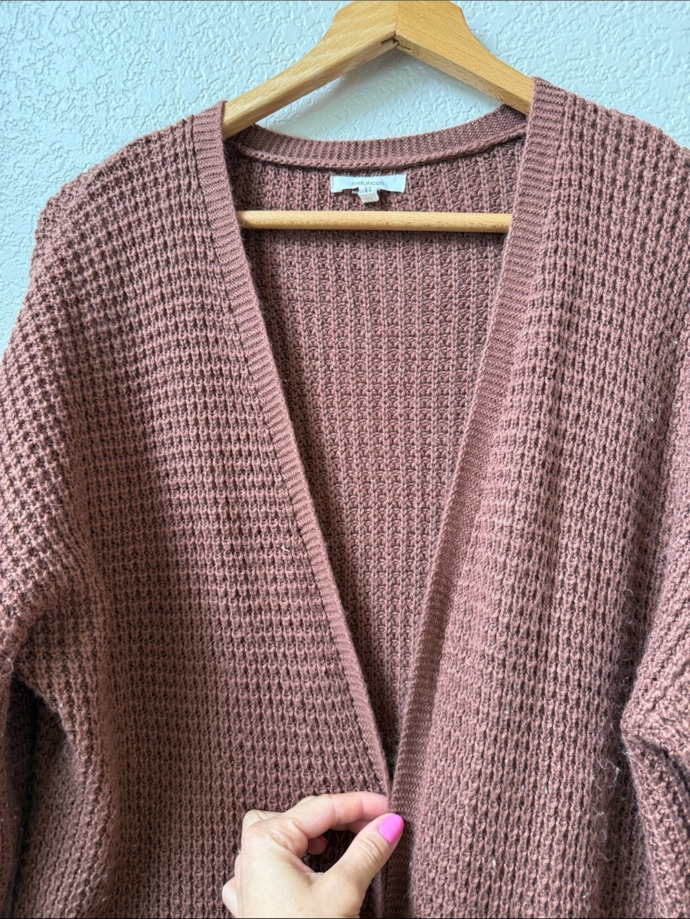Maurices Knit Oversized Cardigan Rose Brown size Medium - Picture 3 of 7